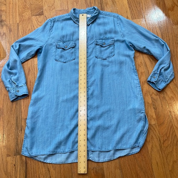 BILLY T Woman’s Denim’s Dress Collar Adjustable Sleeves Size XL Lyocell Blue - Picture 3 of 14